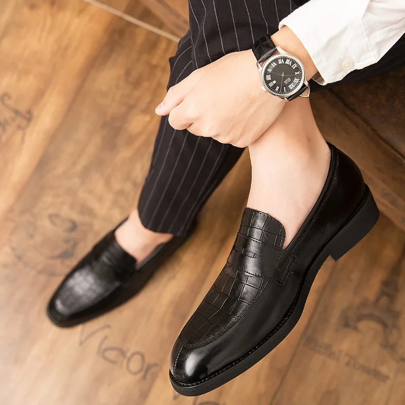 Men Casual Shoes Autumn Leather Loafers Office Dress Shoes For Men Driving Moccasins Comfortable Slip on Party Fashion Shoes Man