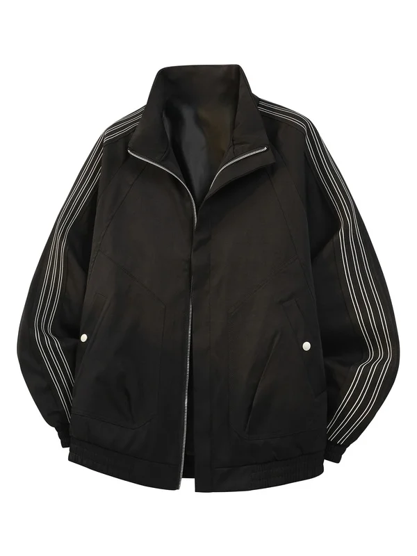 

k Trendy Brand Stand Collar Jaet Men's 2025 New Faionable Casual Top Simple Versatile Workwear Outerwear