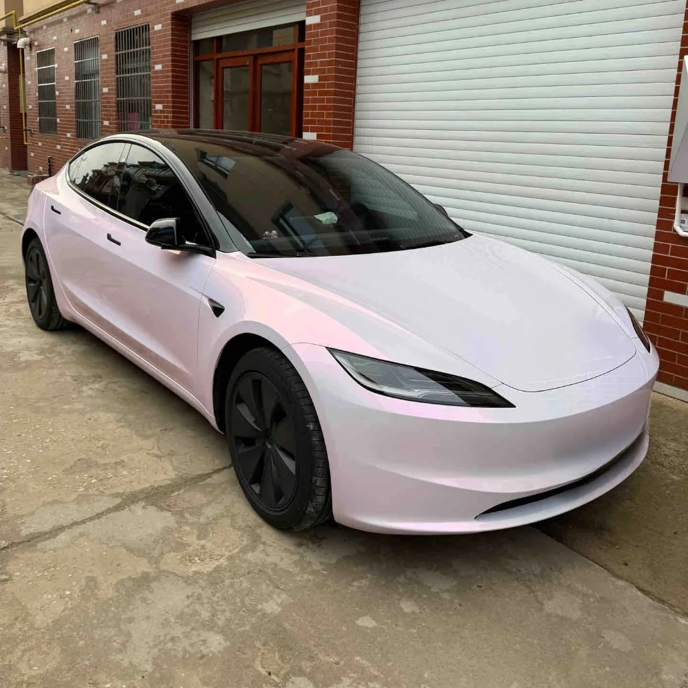 

Pre-cut PPF For Tesla Model 3 Highland 2024 2025 DIY Flower Powder Color Change Film PET Paint Protection Film Anti-Scratch Bra