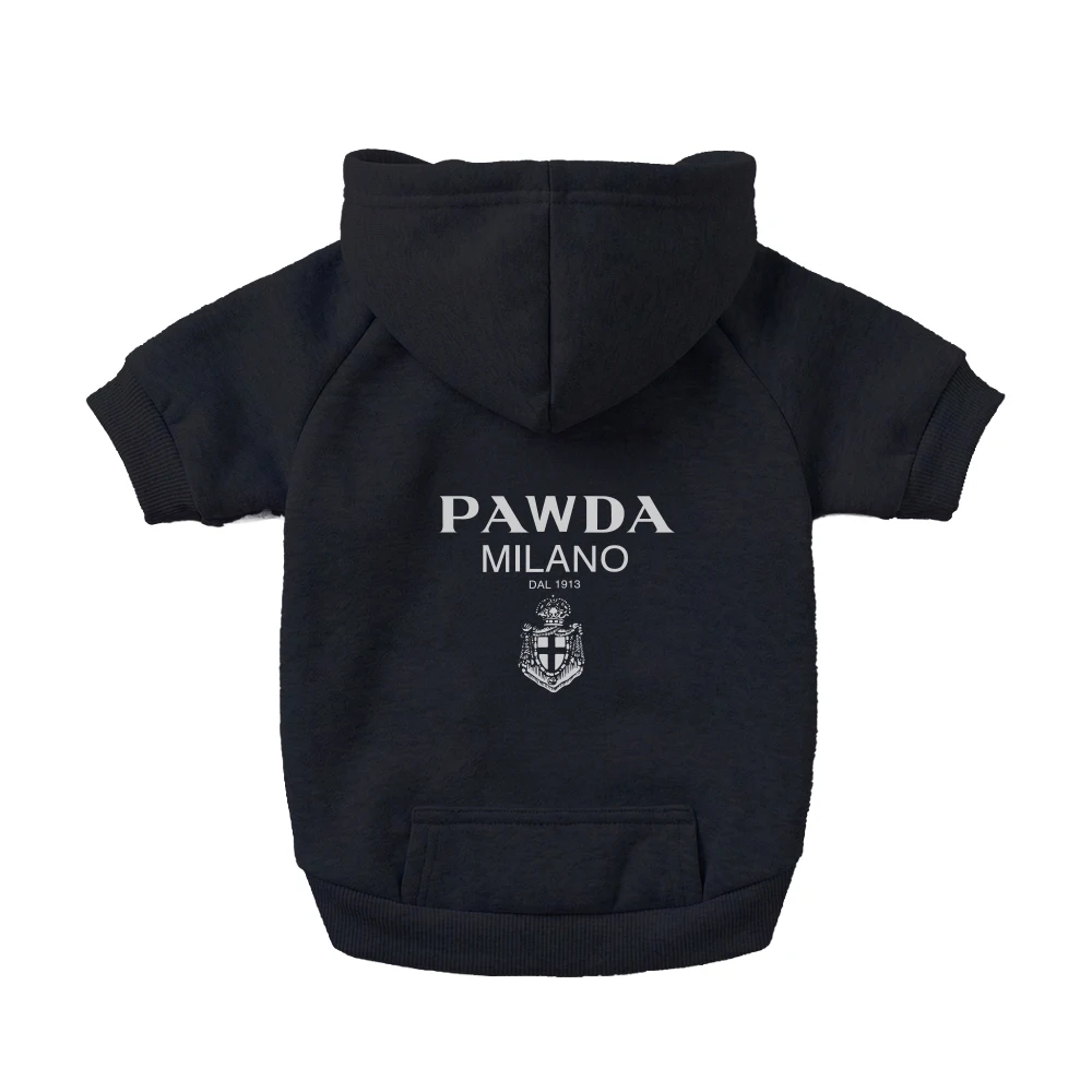 Pawda Dog Clothes Autumn Winter Spring Small Medium Puppy Kitten York French Bulldog Luxury Fleece Lining Cat Pet Hoodies