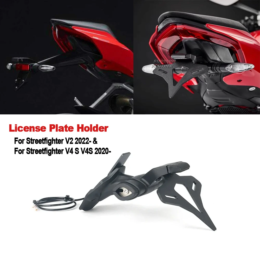 

For Ducati Streetfighter V2 2022- & V4 S V4S 2020- Motorcycle License plate holder Rear short Tail Tidy Fender Tailstock kit