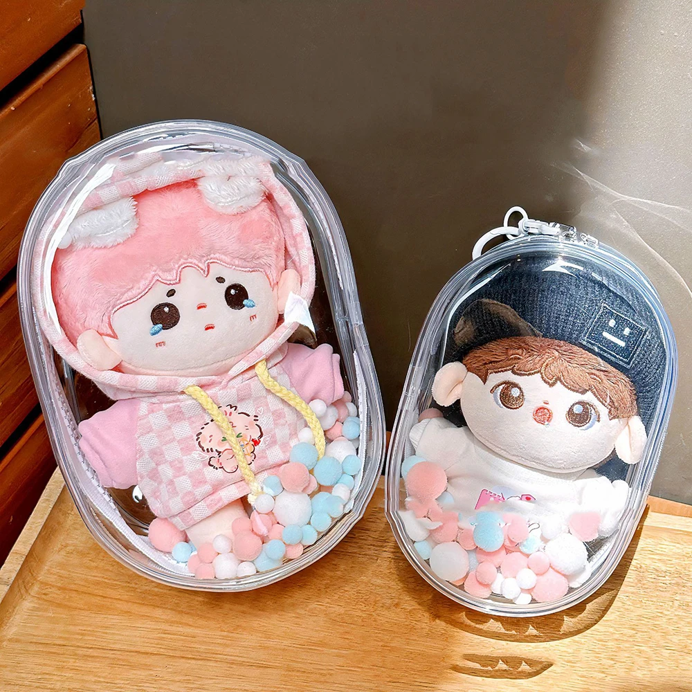 Outdoor PVC Glitter Mini Bag Transparent Storage Pouch Doll Bag Clear Pouch Keychain Thickened Dustproof Bag Pendant Organizer