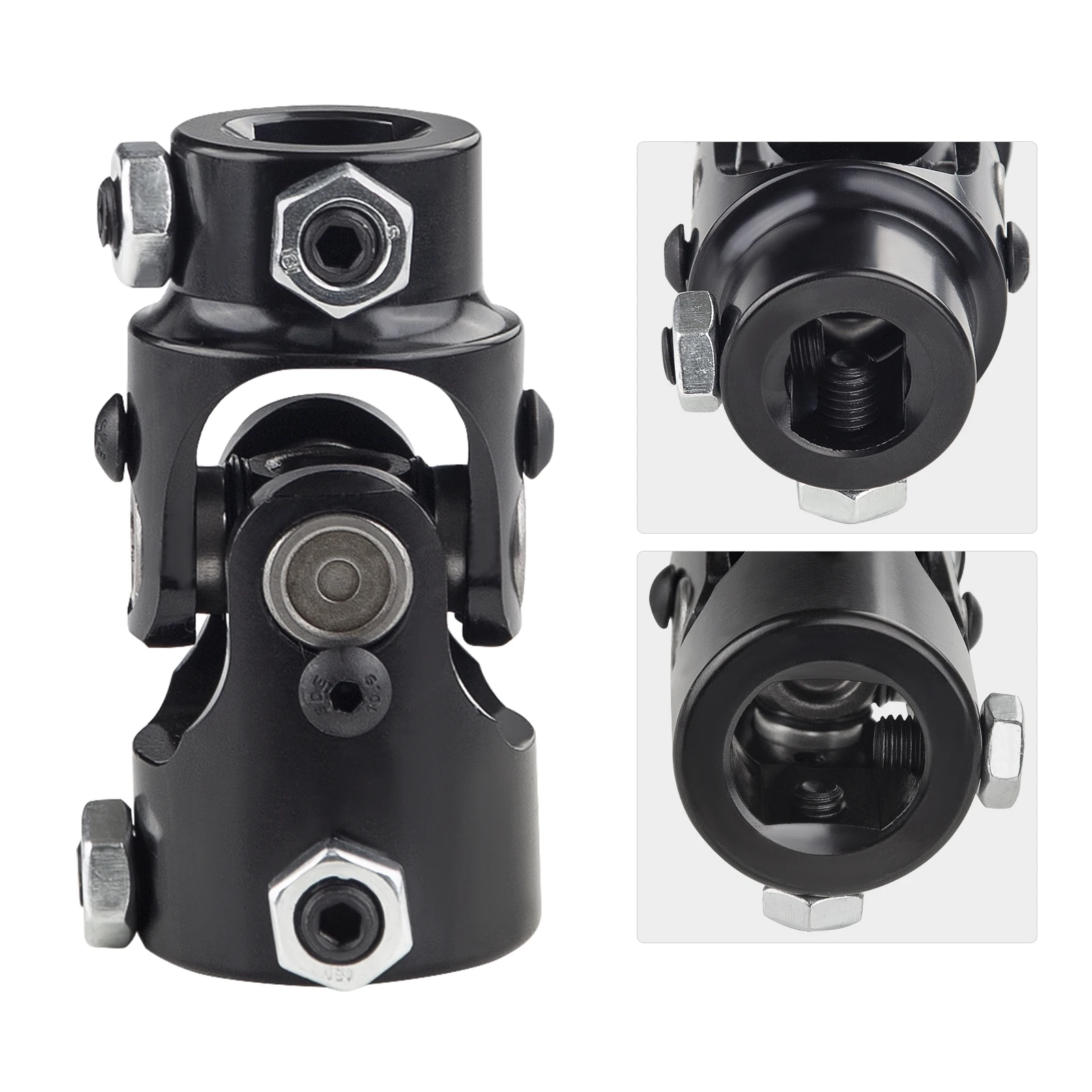 1pc Black Single Steering Shaft Universal U Joint 3/4\