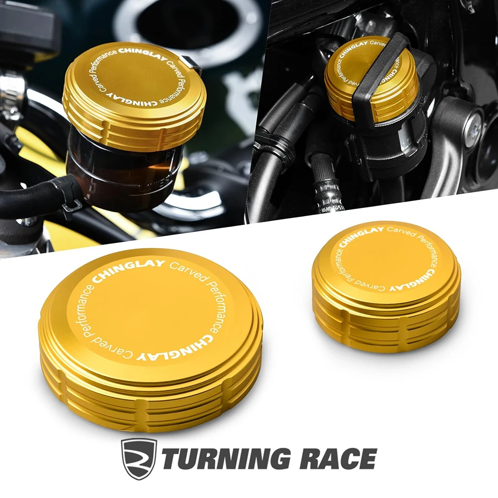 

Master Cylinder Cover for Kawasaki Z900RS 2018-2026 CNC Aluminum Brake Fluid Reservoir Cap Brake Front Rear Accessories