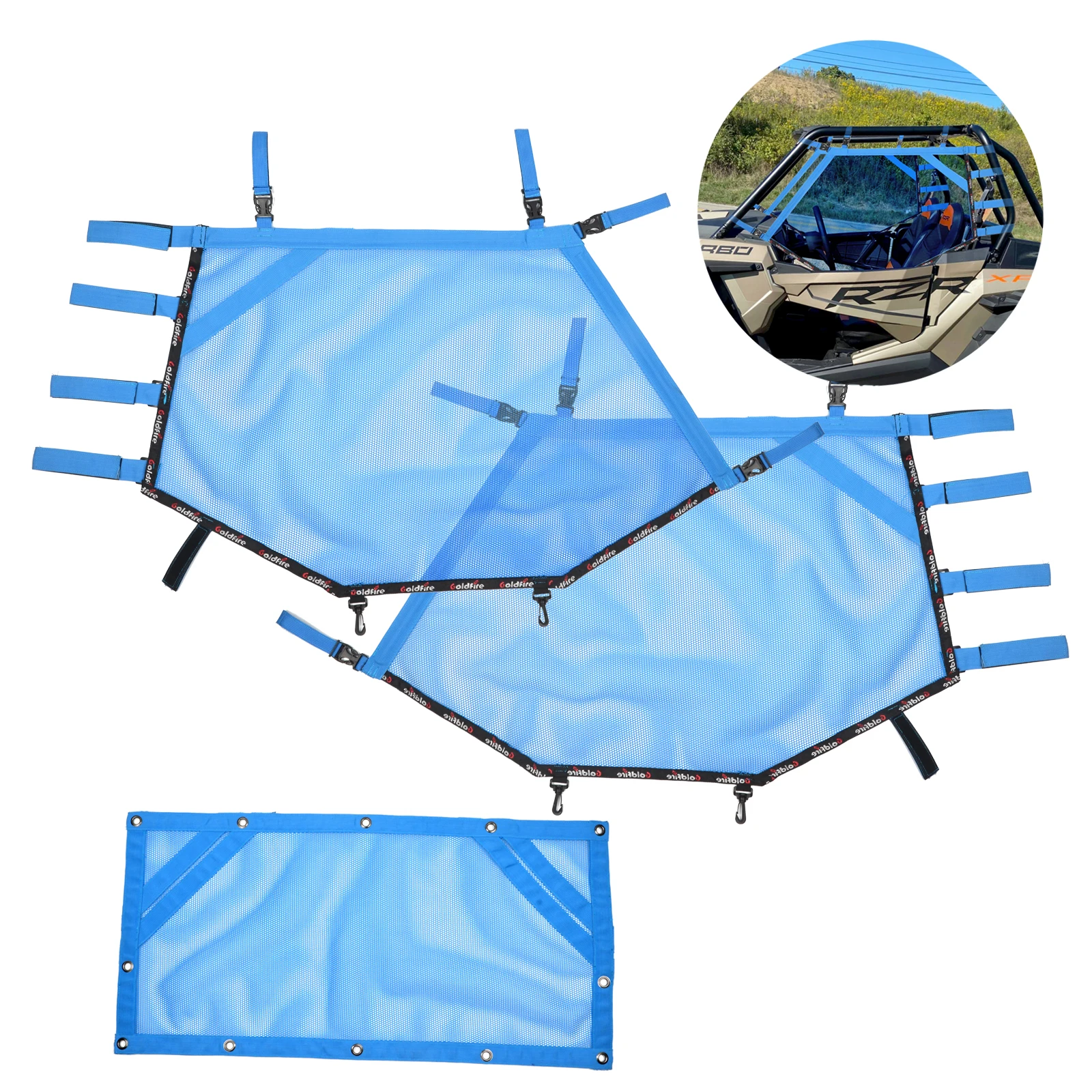 

UTV Sunshade Net Shield Set Left Right & Rear for Polaris RZR 1000 XP Turbo POLARI RZR 500 570 800 800s 900 Accessories