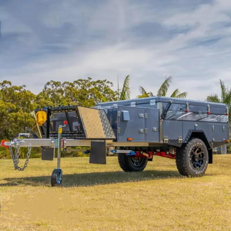 

Customized New High Lightweight Quality Factory Off Road Mini Camper Trailer With Slide Out Kitchen Sale