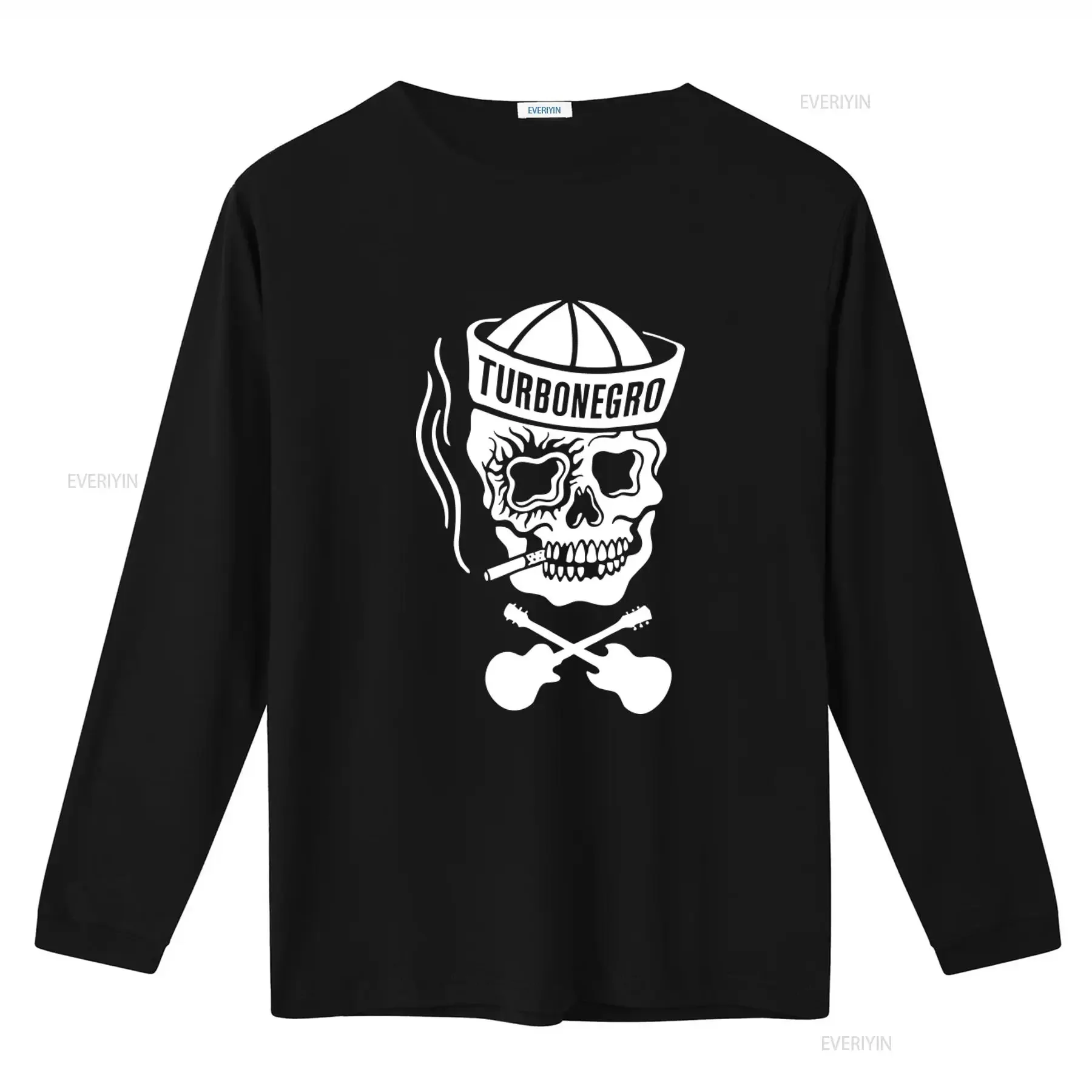 Turbonegro Sailor Black T Shirt Official Skull Guitar Rock Punk Design  vintage Washed Soft designer clothes streetwear Casual