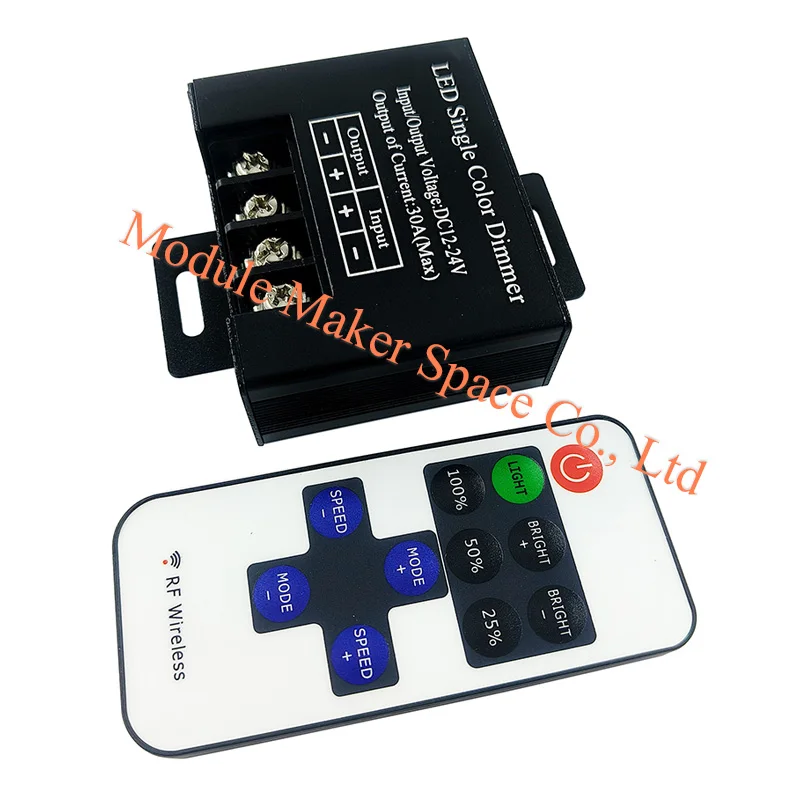 11 Keys RF Remote Controller Dimmer for Single Color LED Strip Adjustable Brightness, for Cabinet Lighting and Illuminated Signs