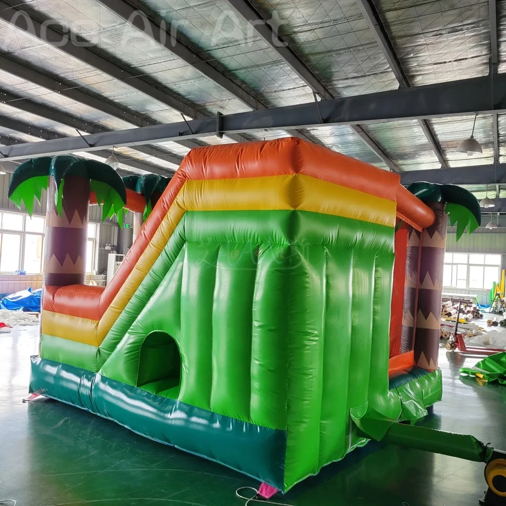 Popular Design Jungle Theme Outdoor Inflatable Castle Backyard Kids Jumping Bouncer Trampoline