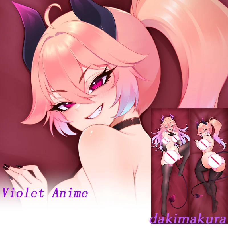 Dakimakura أنيمي الشيطانة على الوجهين طباعة وسادة الجسم بالحجم الطبيعي #2