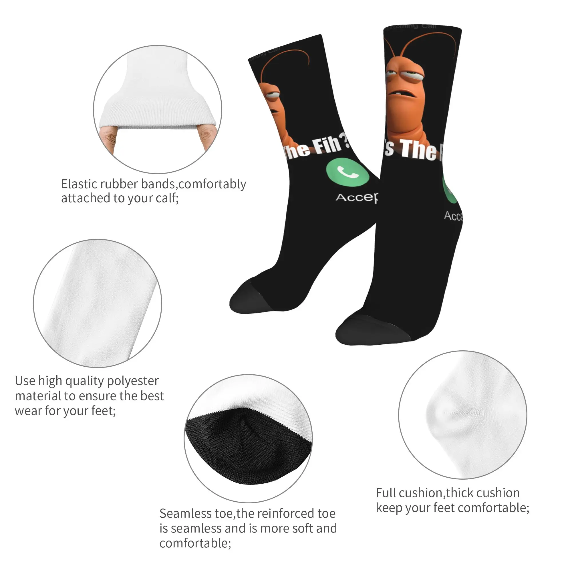الكبار الرجال الجوارب مضحك الأسماك يدعو الروبيان الدعوة القادمة أين هو جوارب Fih الخريف الجوارب سكيت المضادة للانزلاق الجوارب