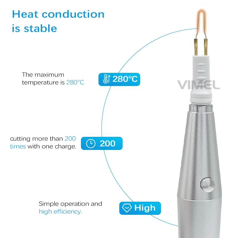 Dental Gutta Percha Cutter Rechargeable Battery Endo Cutting Pen Fast Heating Speed with 8 Tips Dental Root Canal Cutter