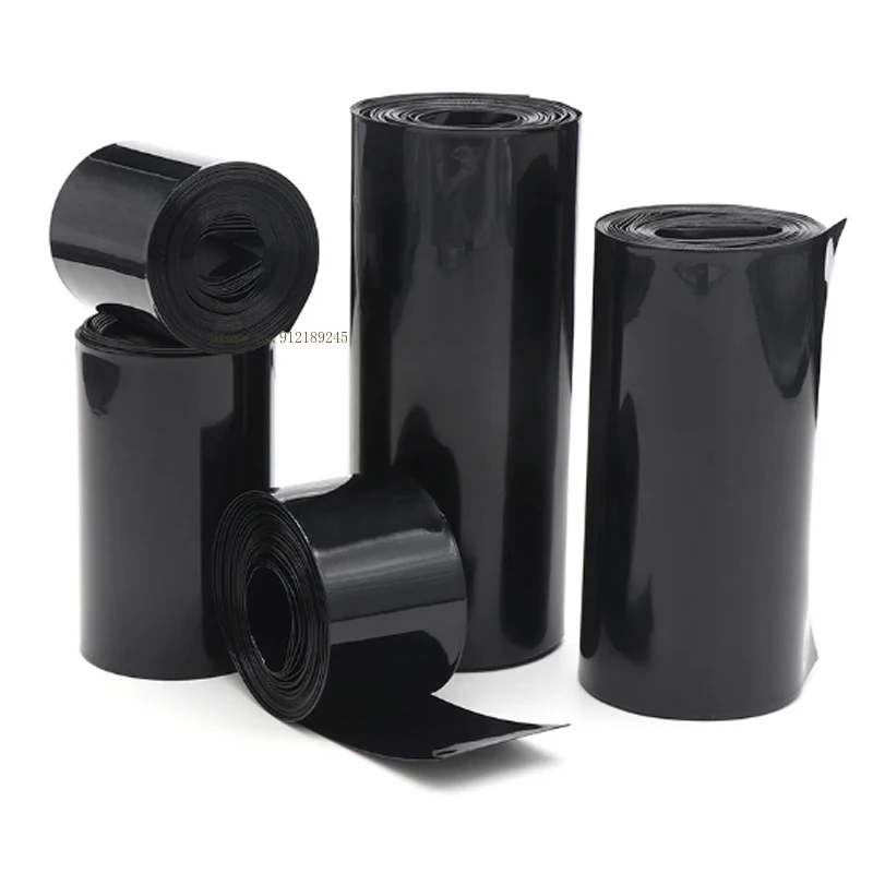 Black PVC heat shrink tube battery heat shrink film 18650 Lipo Battery cover insulation flame retardant Width 17mm~500mm