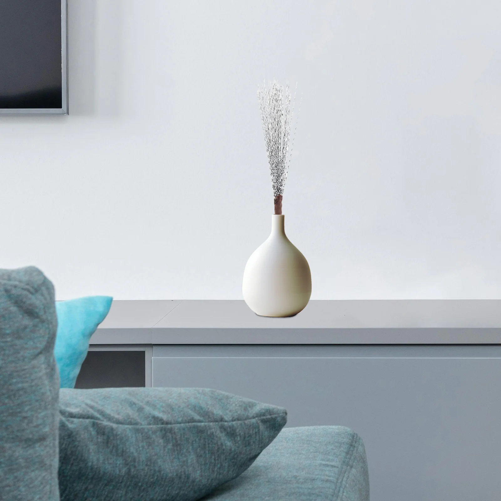 

2pcs Glitter Tree Picks Silver Artificial Branches Christmas Decorations Filler For Wreaths Vase Winter Party Holiday Theme