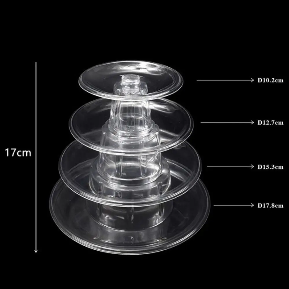 Round Food Grade Cupcake Tower Rack PET Material Reuseable Macaron Display Stand Clear Cake Placing Rack Birthday C