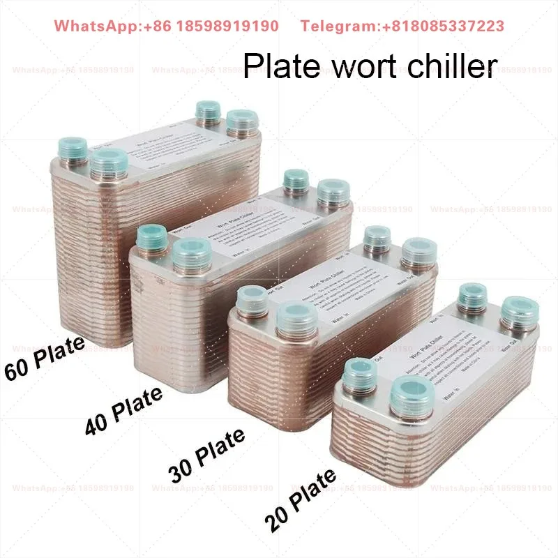 20/30/40 Plates Heat Exchanger Wort Chiller Stainless Steel Counterflow Chiller Homebrew Beer Copper Brazed Floor Water Heating