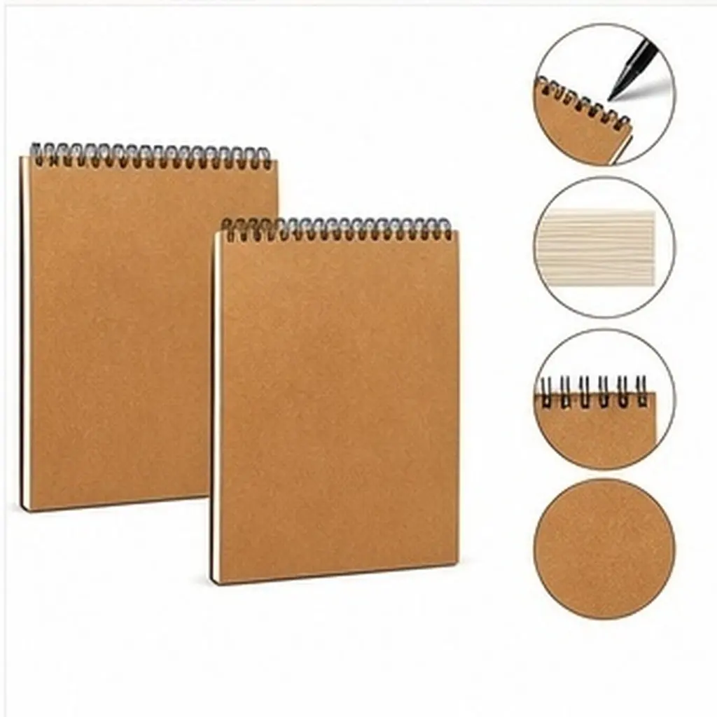 2Pcs Sketchbooks Simple Spiral A5 Notebooks Drawing Paper Painting Notebook Writing Pads for Students Outdoor Use
