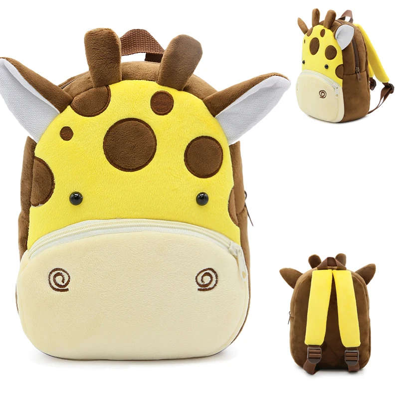 Custom Name Cute Cartoon Animal Backpack Personalized Your Text Toddler School Bag for Children Baby Girls Boys(giraffe)