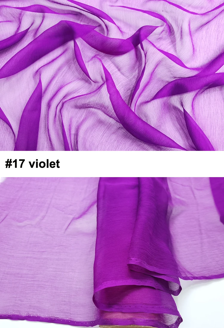 1 meter X 1.32 meter Plain Color 100% Mulberry Silk Chiffon Crepe Fabric Gauze Crinkled Georgette