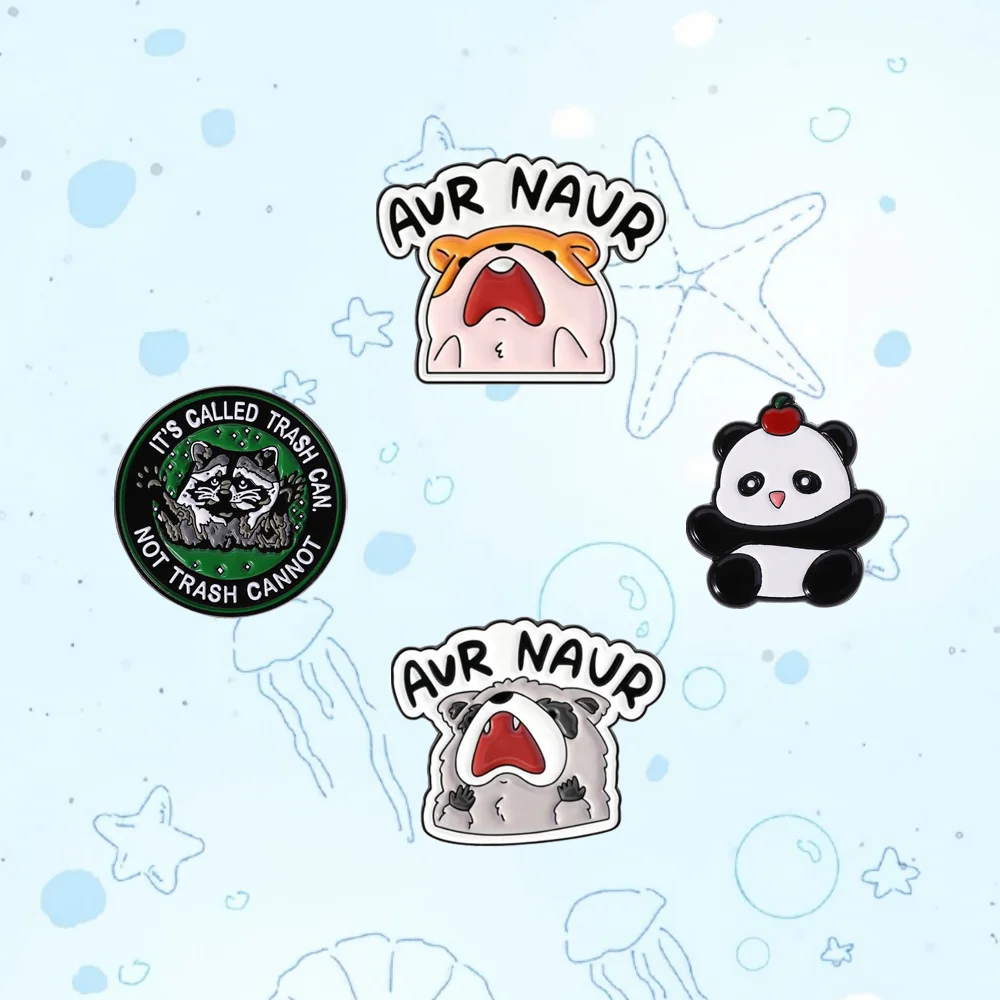 Tariff-Free Since 1853 Enamel Pins Cute Screaming Raccoon Avr Navr Metal Badge Brooch Lapel Hat A Gift For Children And Friends