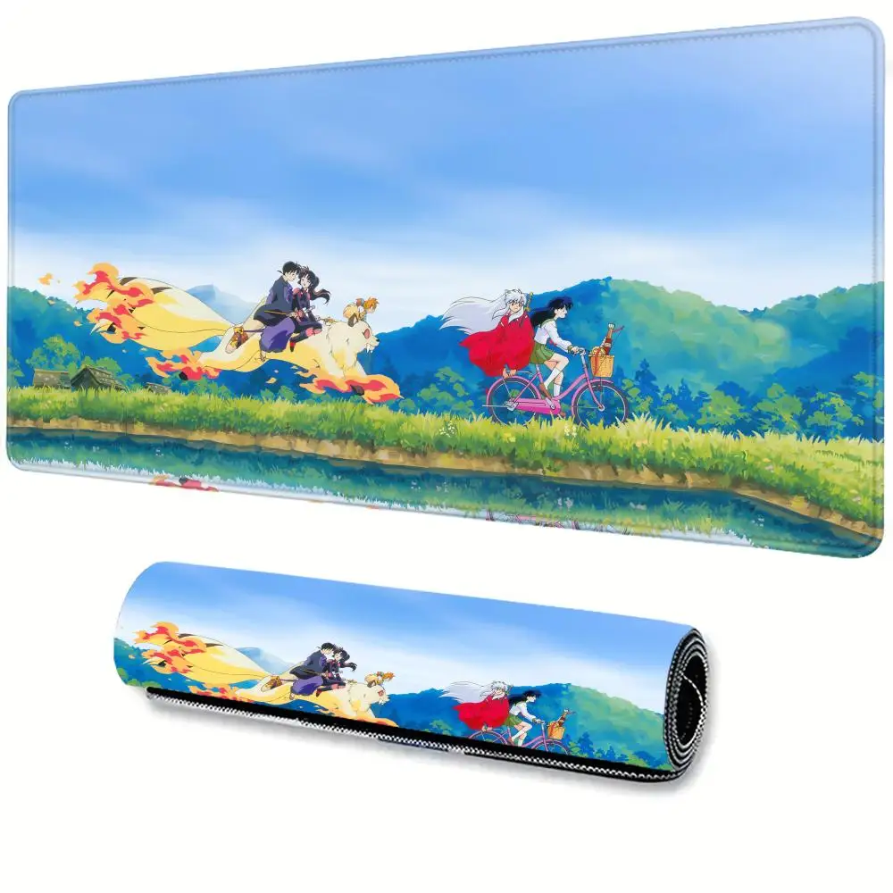 

90x40 Xxl Mouse Pad Anime Inuyasha Big Mousepad Office Deskmat Large Household Non-slip Mausepad Gamer Mat Computer Accessories