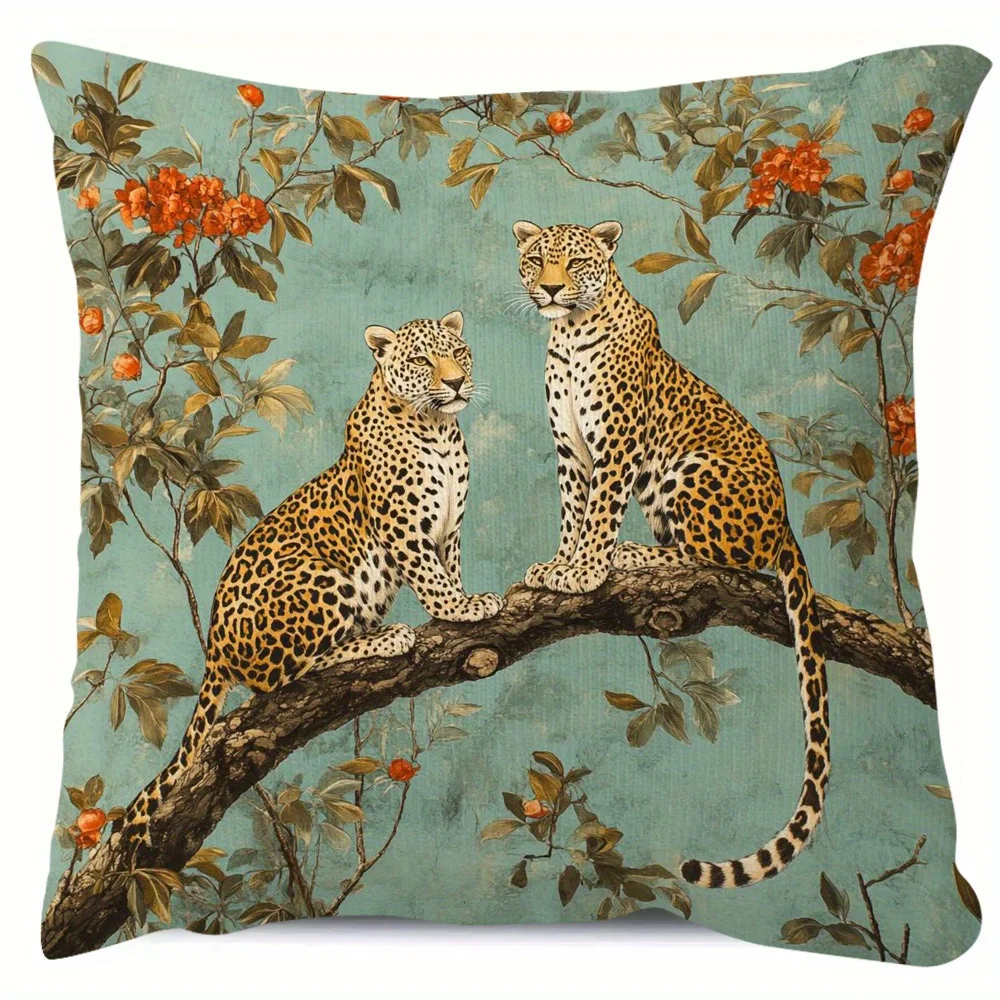 2D Flat - 2D Plane - Single 2D Plane Plush Pillowcase with Chinese-Style Airplane Print, Paired with Leopard Print Twins, Perfect for Retro Fashion. Ideal for Decorating Sofas, Living Rooms, Bedrooms, And Offices. Pillow Insert Not Included