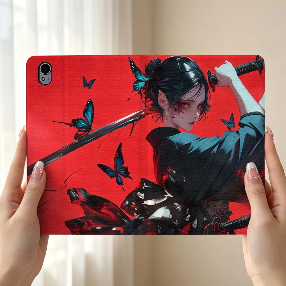 Anime Sword Girl For Huawei MediaPad MatePad Honor Pro V6 9 V8 X9 X 10 13.3 12.3 11 11.5 Inch Tablet Case Pen Tray