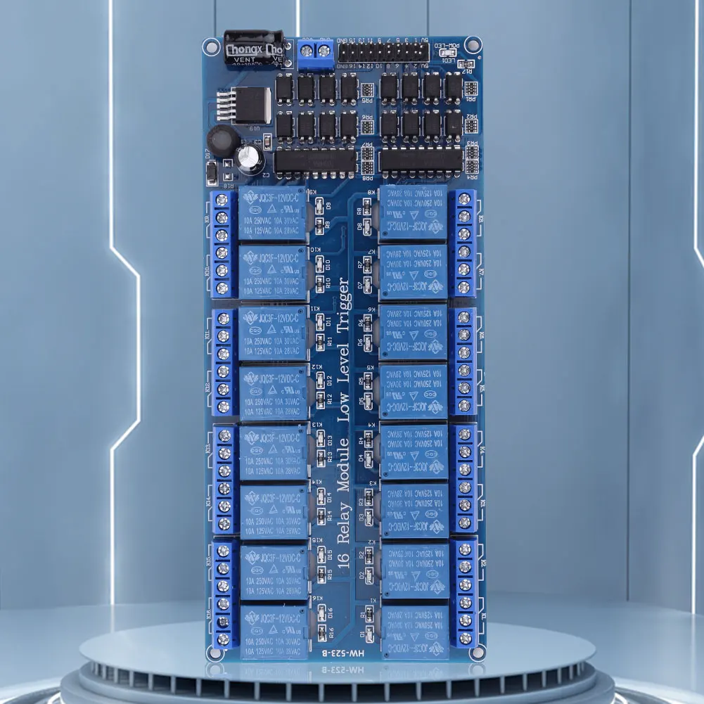 16 Channel Power Relay Module with Optocoupler LM2576 Relay Module Smart Expansion Board Electronic Components