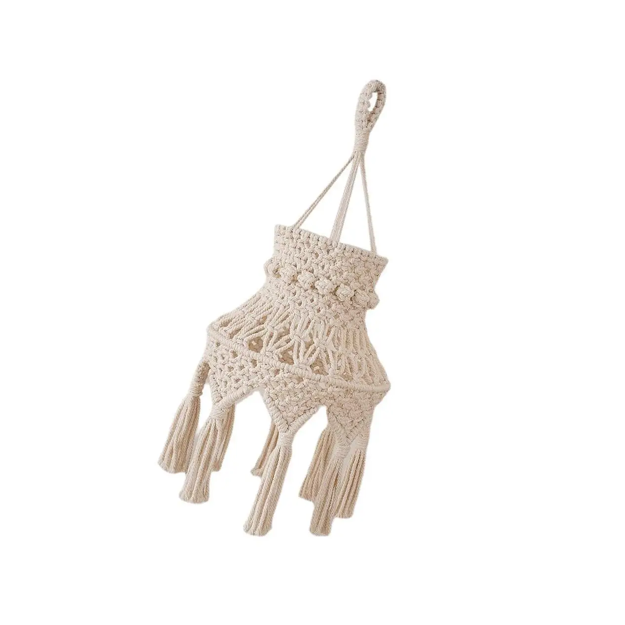 

Hand-knitted Macrame Lamp Shade Boho Hanging Light Cover Decor Lampshade