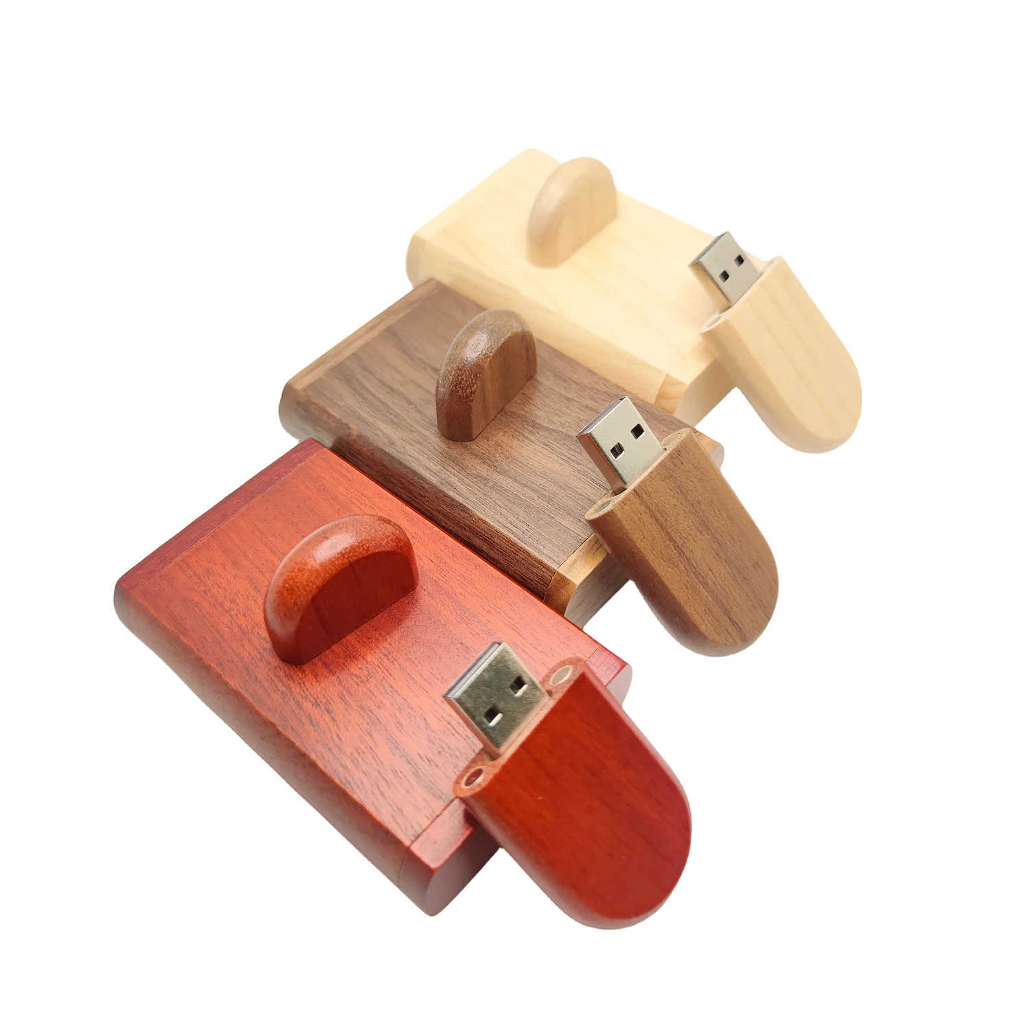 Custom Laser Engraving LOGO Color Wooden Oval USB2.0 Flash Drive 4GB 8GB 16GB 32GB 64GB 128GB and Wooden Gift Box