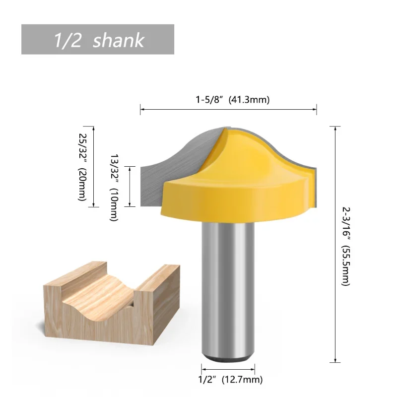1/2 handvat 12-handvat houtbewerkingsfrees Lijn kopiëren Carving Cutter Houtbewerkingsfrees