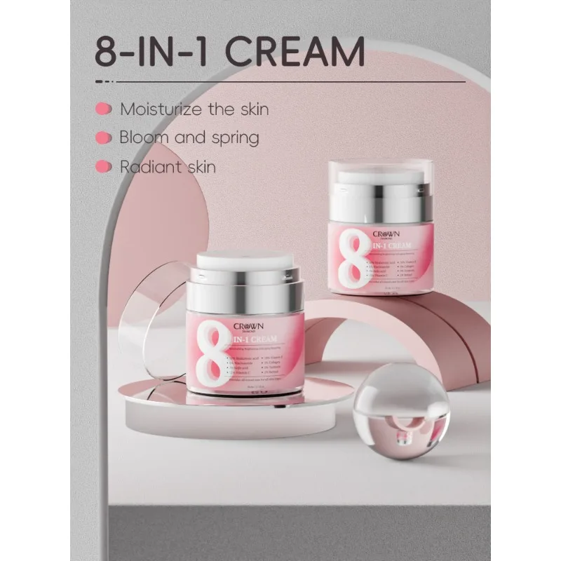 

Crown Diamond 8 in 1 Face Cream 5% Nicotinamide 10% Hyaluronic Natural Vitamin E Moisturizing Nourishing Whitening Gentle