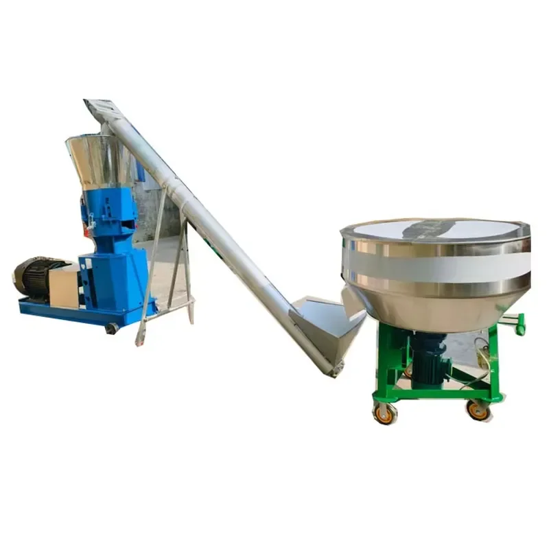 The Fully Automatic Animal Feed Pellet Production Line Includes Mixer a Feeding Machine and a Pellet Machine