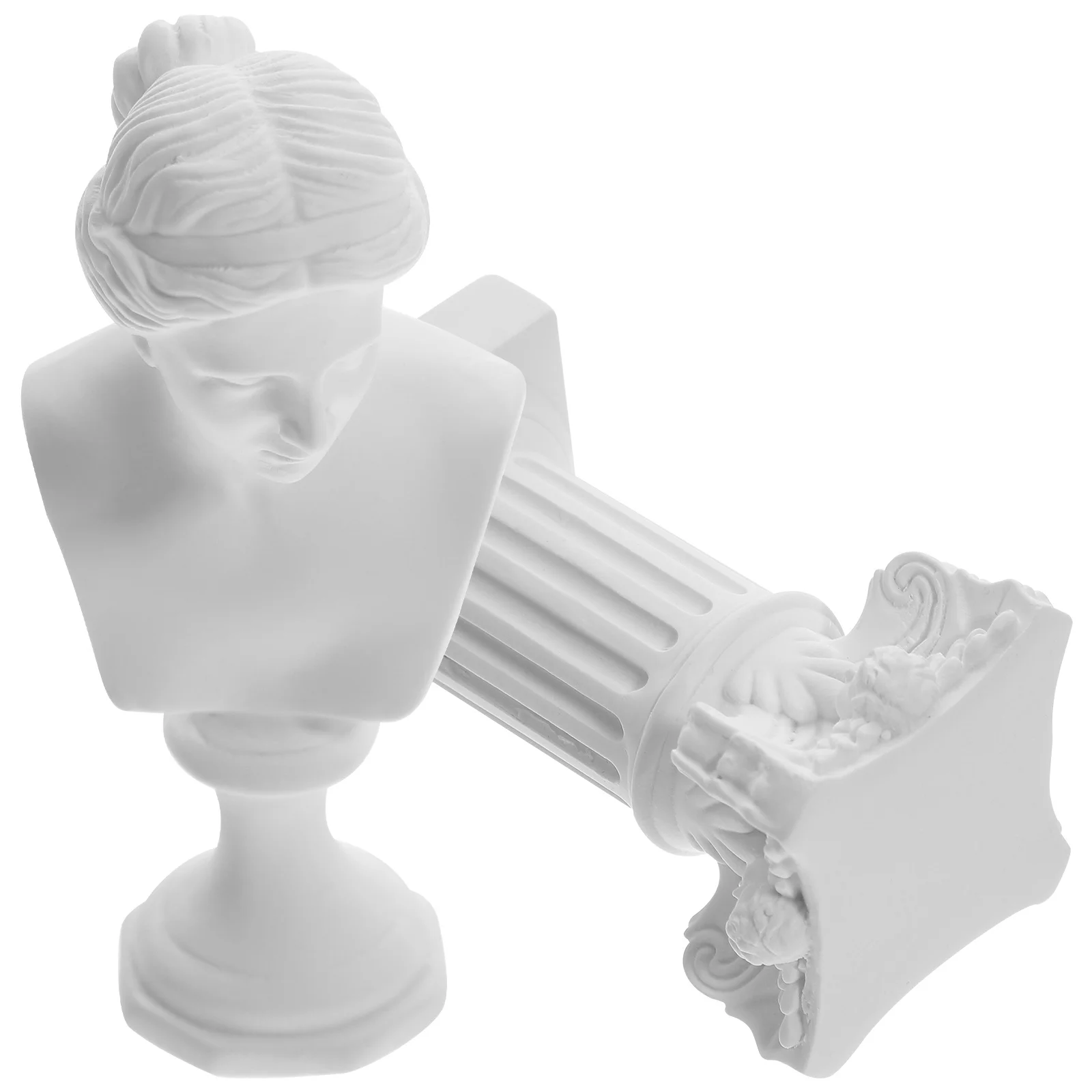 

1Set Resin Roman Column Character Statue Greek Goddess Sculpture Home Garden Decoration Resin Craft Sculpture