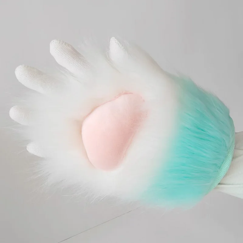 1 زوج أفخم نصف القط باو قفازات الكرتون فروي مخلب قفاز Fursuit Kigurumi القفازات فستان الهالوين حتى حفلة أنيمي تأثيري الدعائم