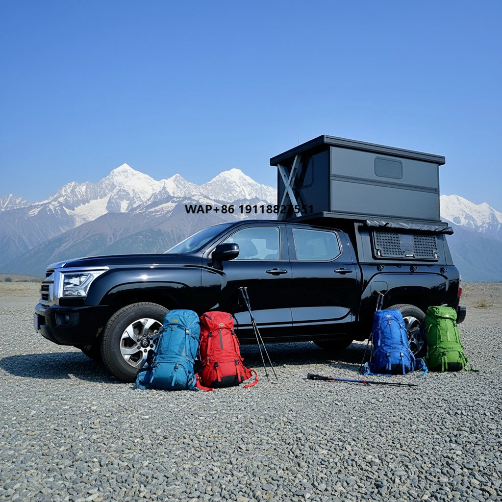 P Show Carbon Fiber Aluminum Alloy Frame Four-Season Quick Automatic Opening Rooftop Camper Hard Wall for Pickup Truck  F150