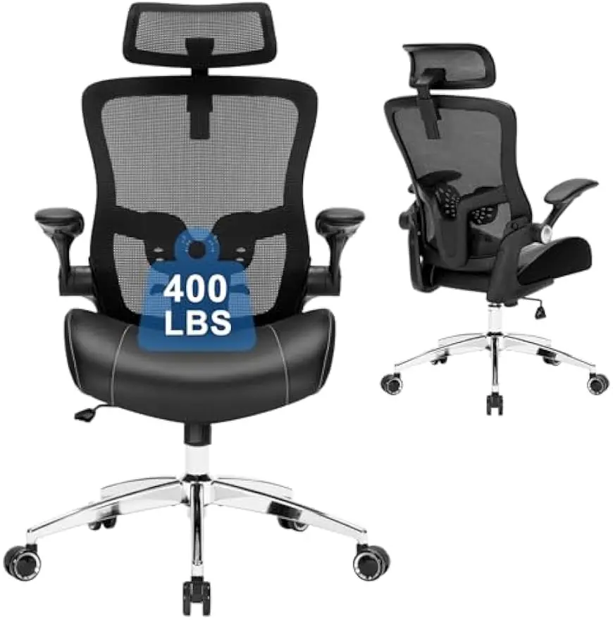 Silla de oficina grande y alta, asiento de escritorio ergonómico de alta resistencia con cojín de espuma de modelado 3D suave, sillas de escritorio de oficina en casa, 400 libras