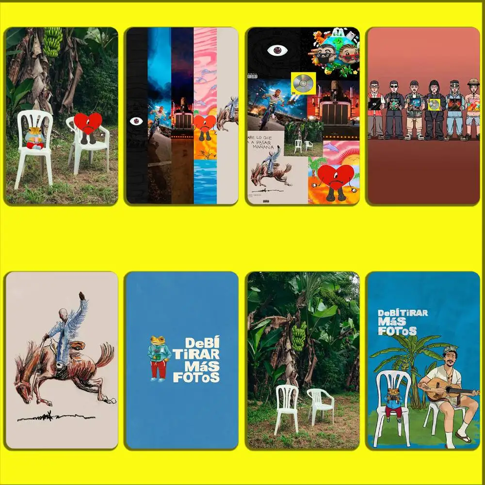 Rapper B-Bad B-Bunny Albums Card Stickers For Debit Bank Credit Cards Metro Bus Pass Sticker Decoration Cover Skin