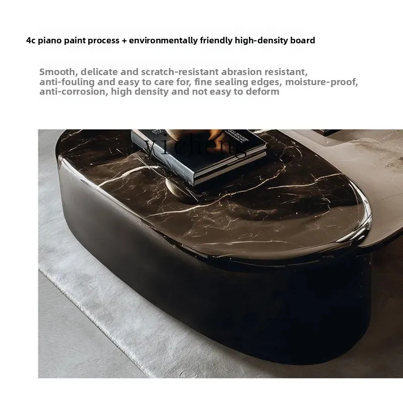

For Living Room, High-End Tea Table, New Model Light Luxury Microcrystalline Stone Coffee Table