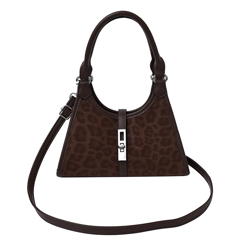 Женская сумка, нишевая качественная сумка в стиле ретро, маленькая сумочка, новая маленькая квадратная сумка с леопардовым принтом, универсальная сумка через плечо на одно плечо