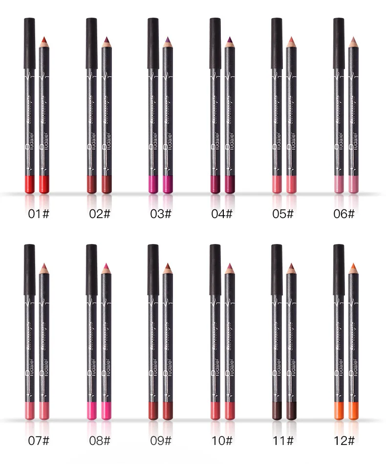 12pcs Lip Liner Set Matte Lipstick Pencil Waterproof Velvet Lip Pencil