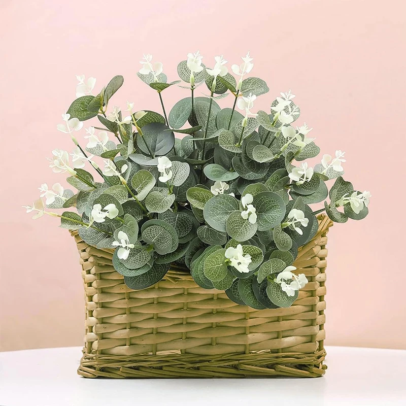 5/10/20Pcs Eukalyptus Blätter Künstliche Pflanzen Bouquet Für Home Room Decor Garten Hochzeit Dekoration DIY Kranz girlande Zubehör – Detail 4