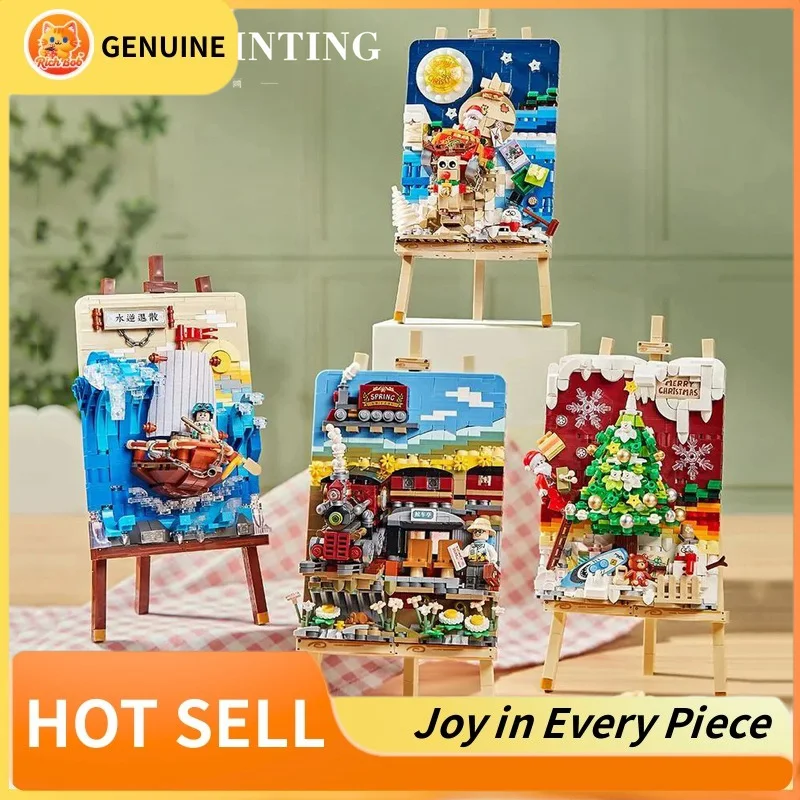

Genuine Loz Stereograph Series Spring Train Puzzle Assembling Building Blocks Train Model Desktop Decorate Trendy Surprise Gift