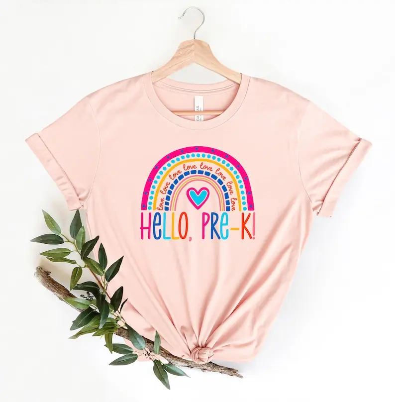 Hello Preschool  Christmas Streetwear harajuku funny Shirt Short Sleeve Top Tees O Neck 100%cotton goth y2k kawaii Drop Shipping