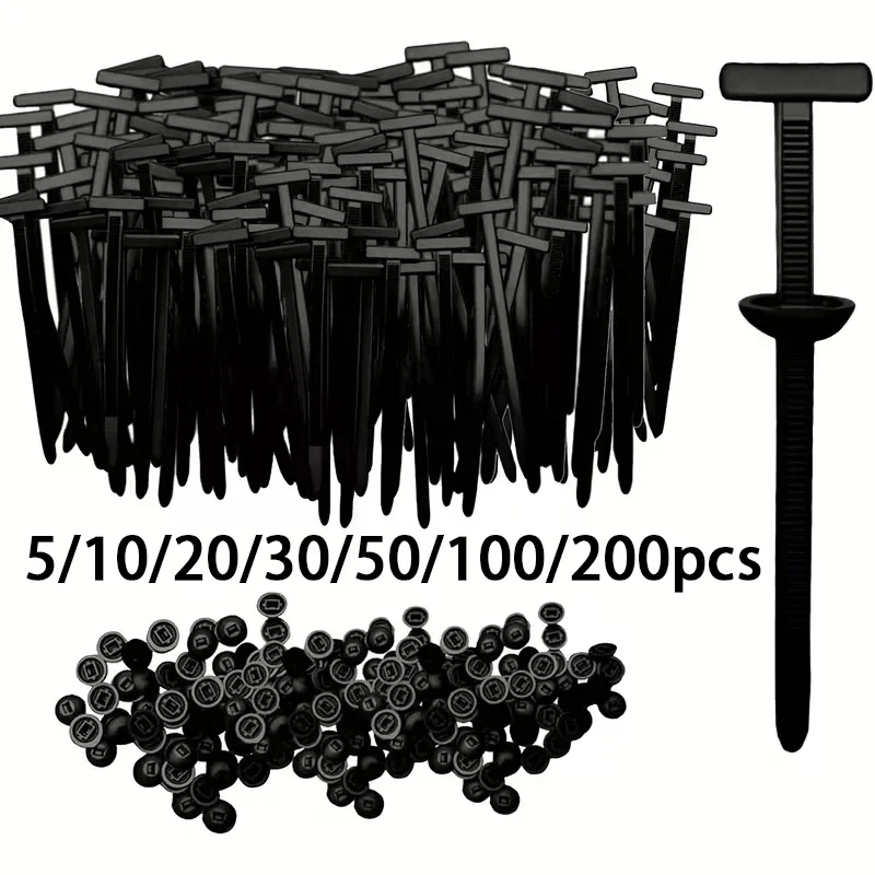 Multi functional cable tie clip, durable nylon cable tie buckle - self-locking zipper fastener with needle and button design