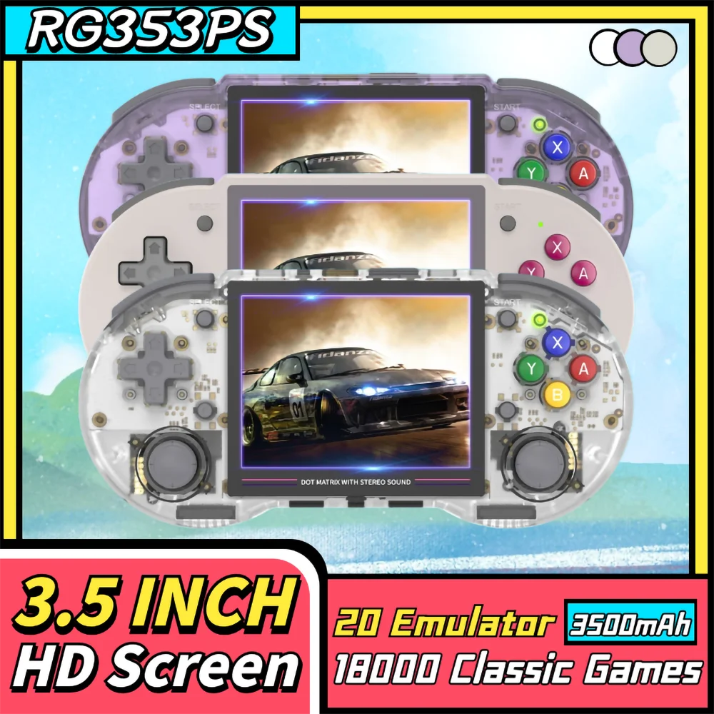 

RG353PS Handheld Game Console 18000 Games 20 Classic Emulator Children Portable Video Game Console Kids Mini Retro Game Machine