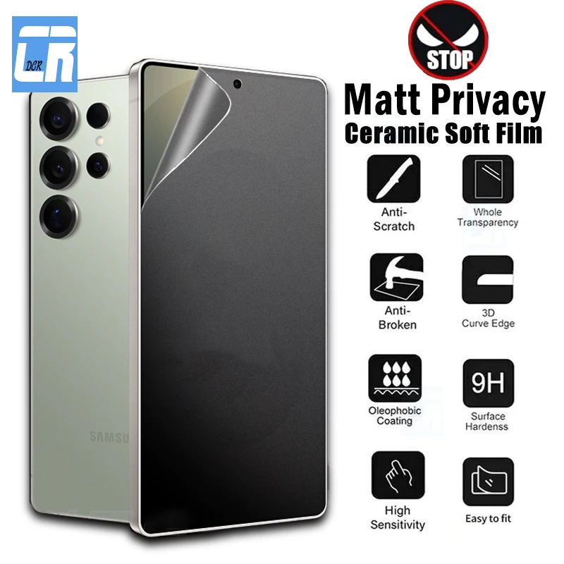 

1-2Pcs Matte Ceramic Privacy Screen Protector For Samsung Galaxy S25 S24 S23 S22 S21 S20 Ultra S10 S9 Note 20 10 Plus Soft Film