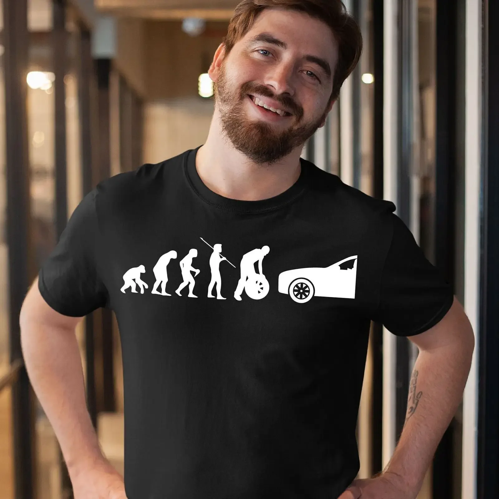 Funny Car Evolution T Shirt Tire Swap Mechanic for Tuning Lover Auto Wheels Enthusiast Casual vintage Washed Comfortable homme