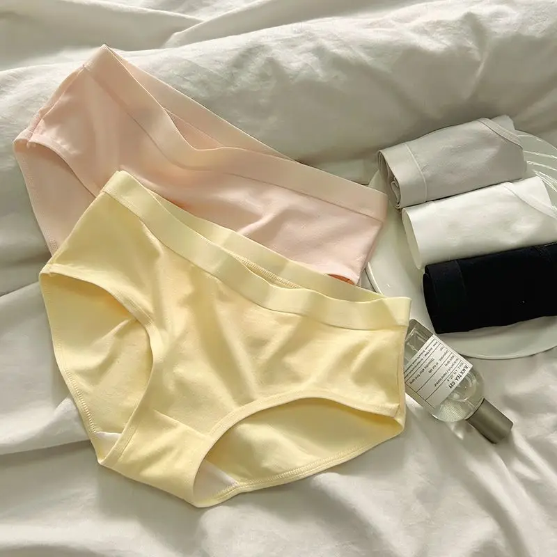 6PCS Teens Girls Cotton Antibacterial Panties Kid Thin Soft Breathable Briefs 9+y Young Child Underwears Solid Baby Cute Knicker
