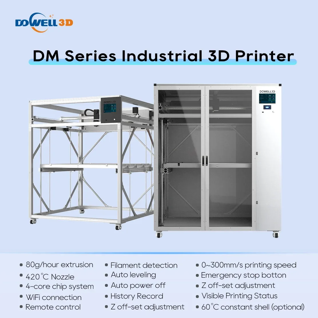 大判デュアル押出機fdm、産業用3Dプリンター、大型、1000x1000x1000mm